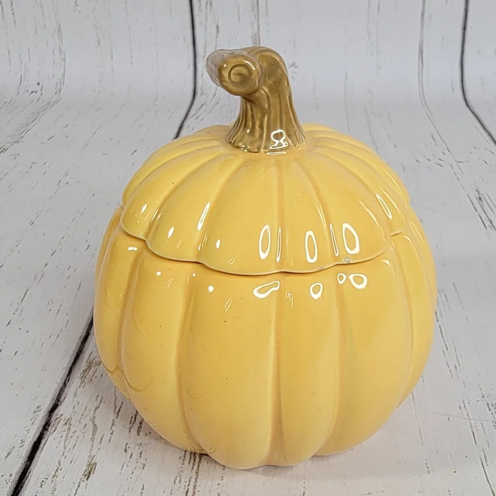 Hallmark Vintage Fall Halloween Harvest Ceramic Pumpkin Suger Dish Stash Spot - Picture 4 of 12